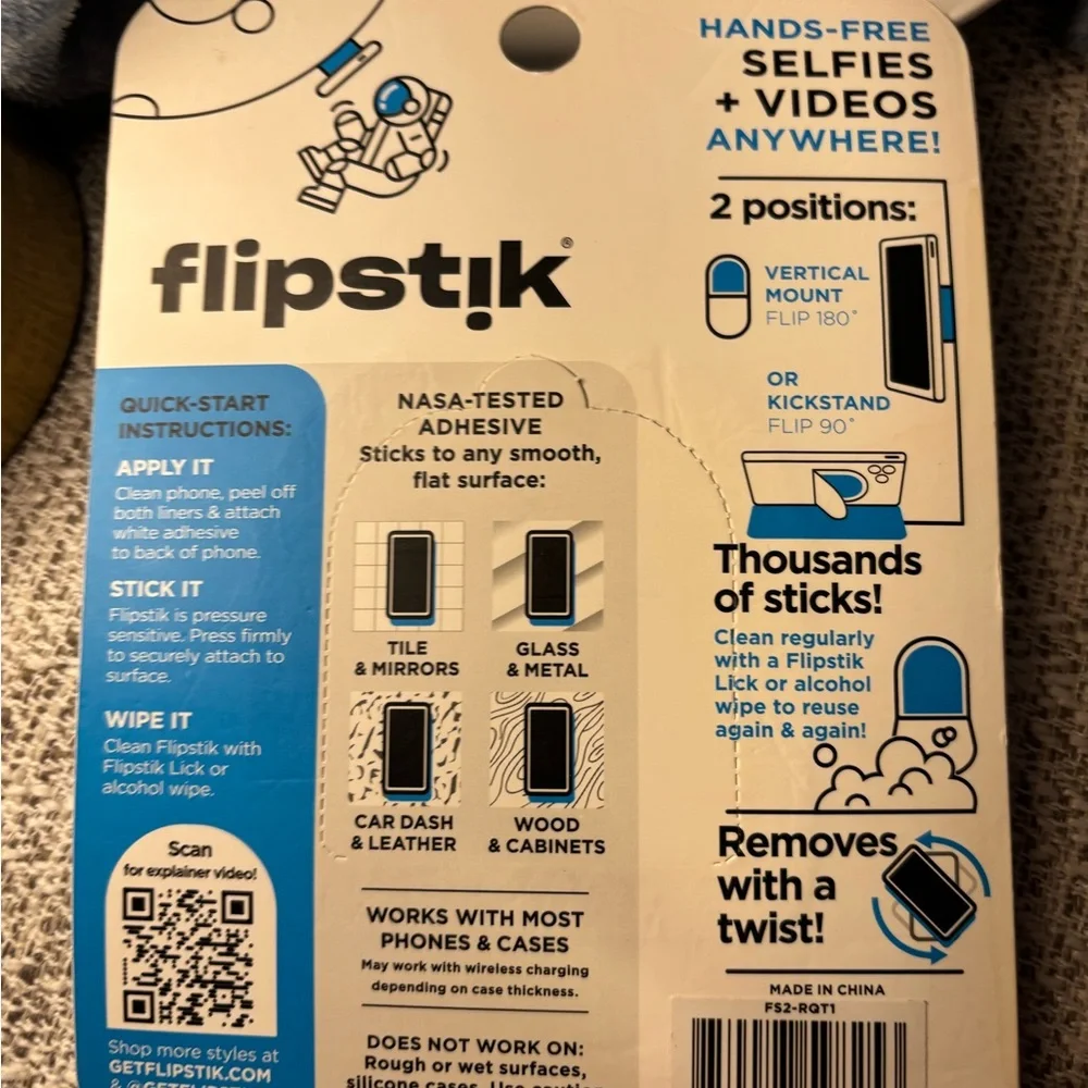 Flipstik Phone Stand with Purple‎ Marble Design